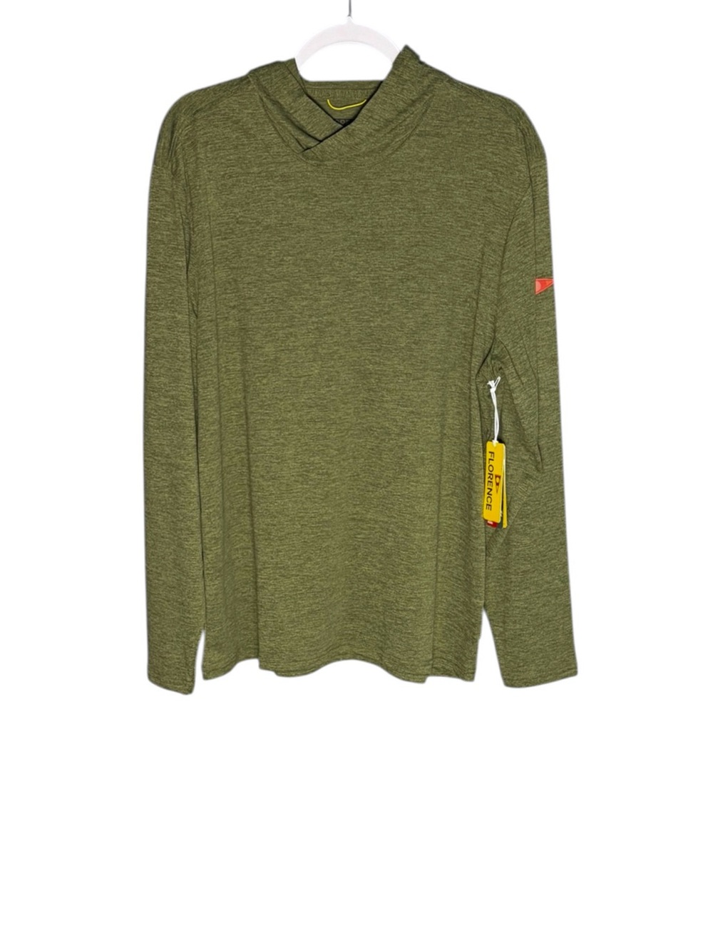 NWT Florence Marine X Men's Airtex Long Sleeve Hooded Shirt Olive Green